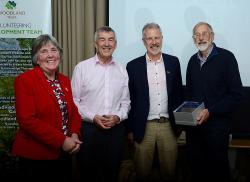 Linda, Ken, Tim and Brian, representing the Heartwood Environmental Monitoring Group, with the Chairman?s Award.